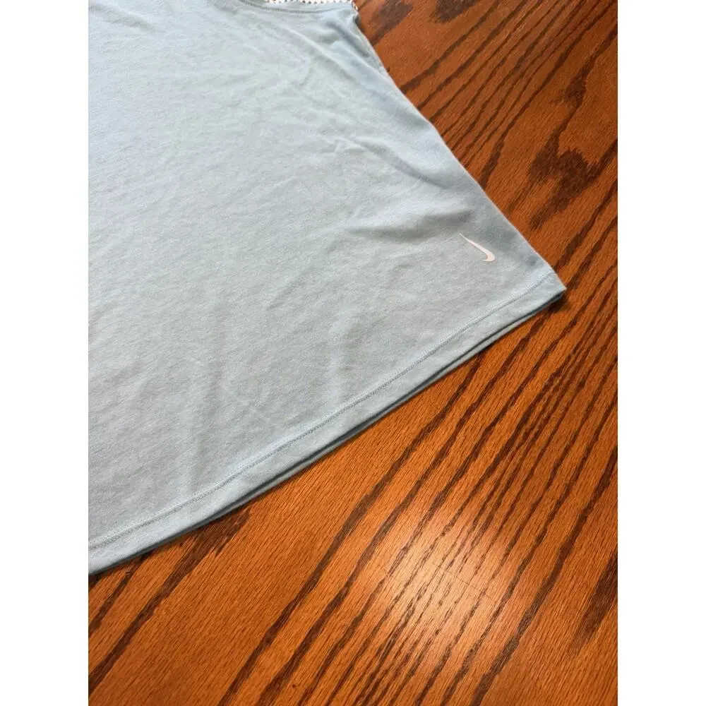 Nike Dri-FIT Women's Crochet-Trimmed Yoga Tank Top - Blue Large